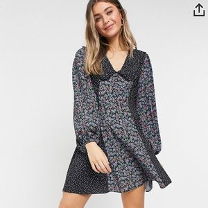 ASOS dot and floral collar mini dress
